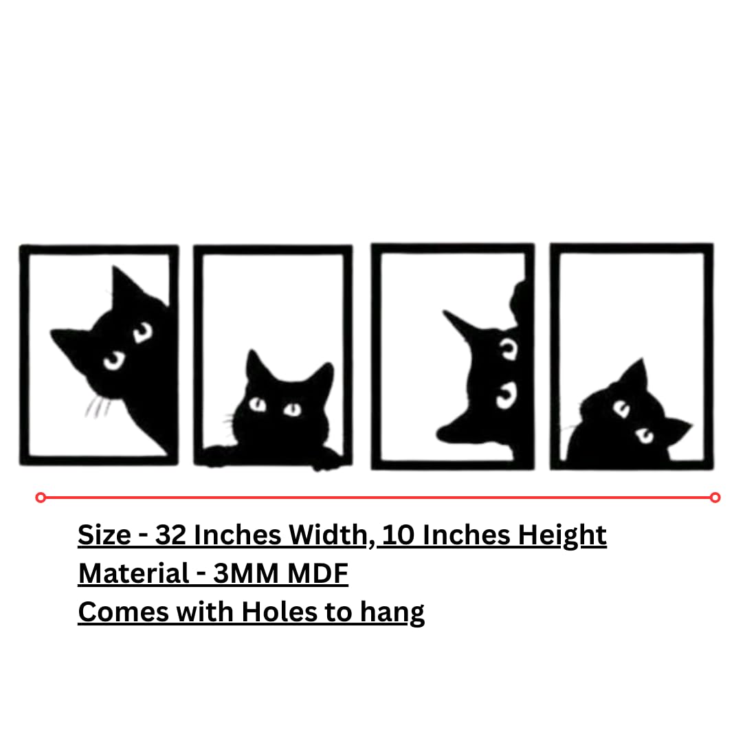 Zesta 4 Cats MDF wooden wall hanging - image 2