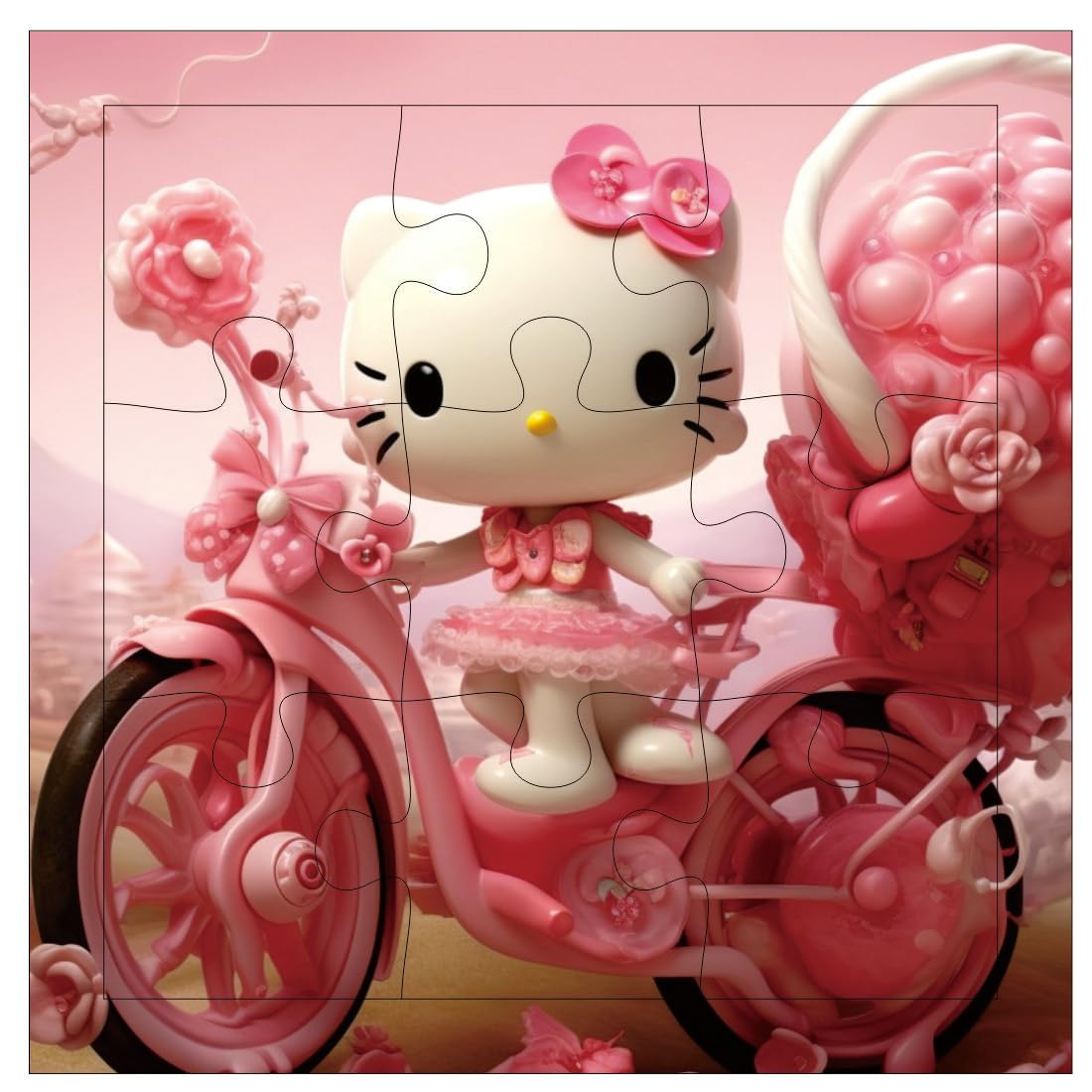 Otidge Hello Kitty wooden jigsaw puzzles, pack of 4 - image 2