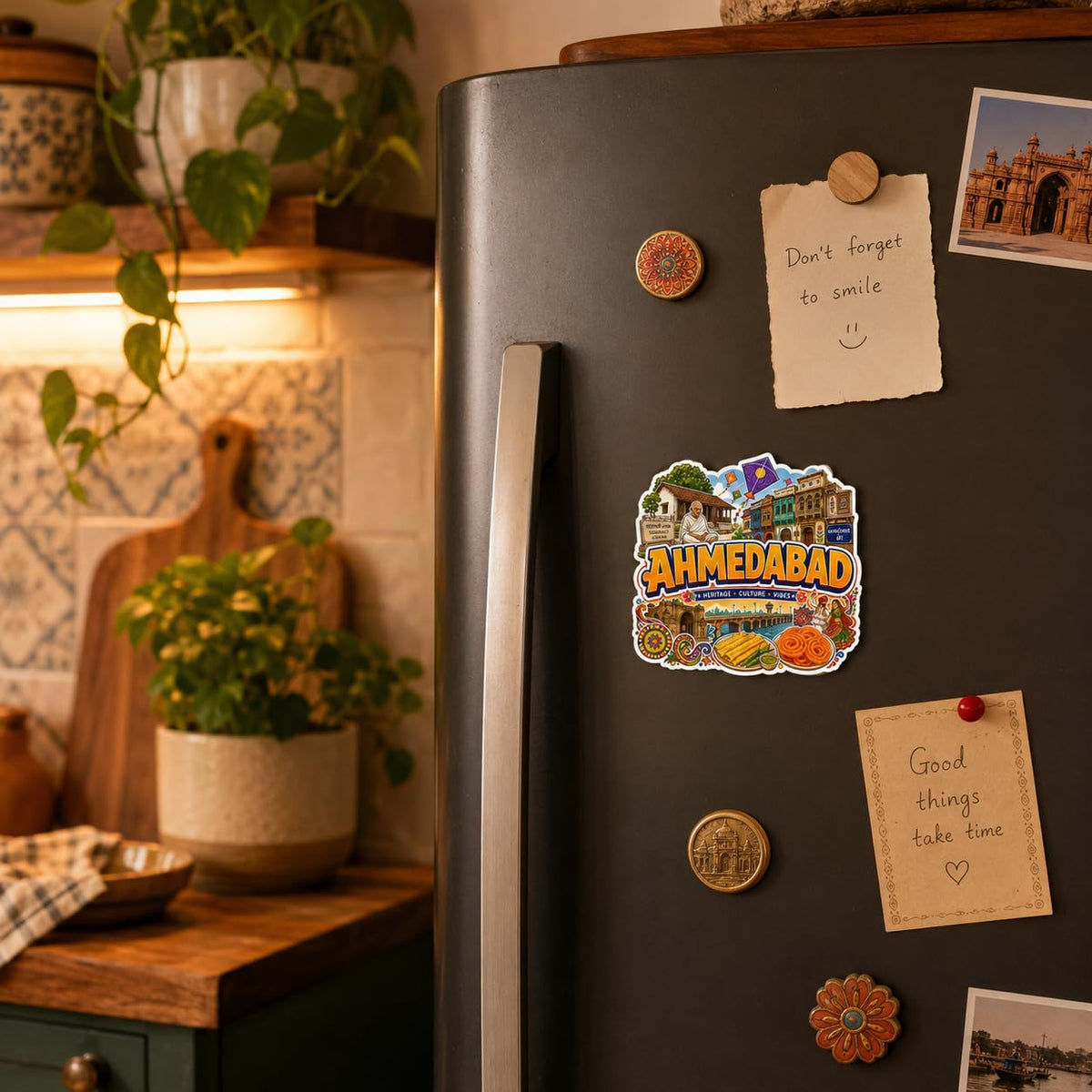 Zesta Ahmedabad wooden fridge magnet - image 2