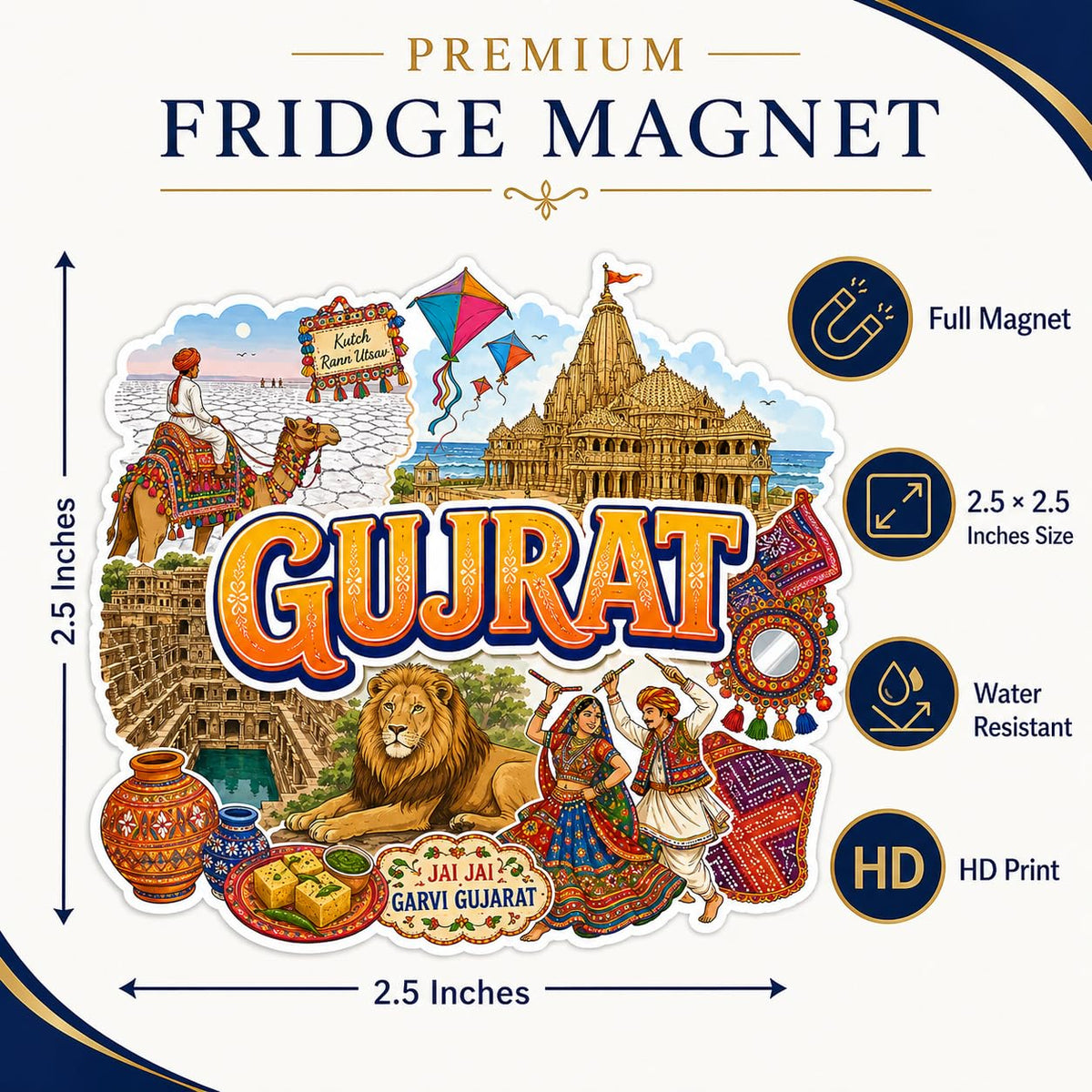 Zesta Gujarat wooden fridge magnet - image 2