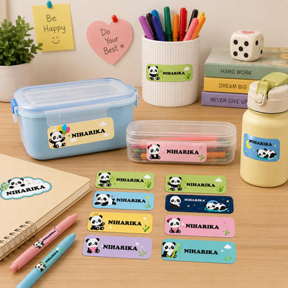 Zesta panda personalised name stickers for kids - image 2