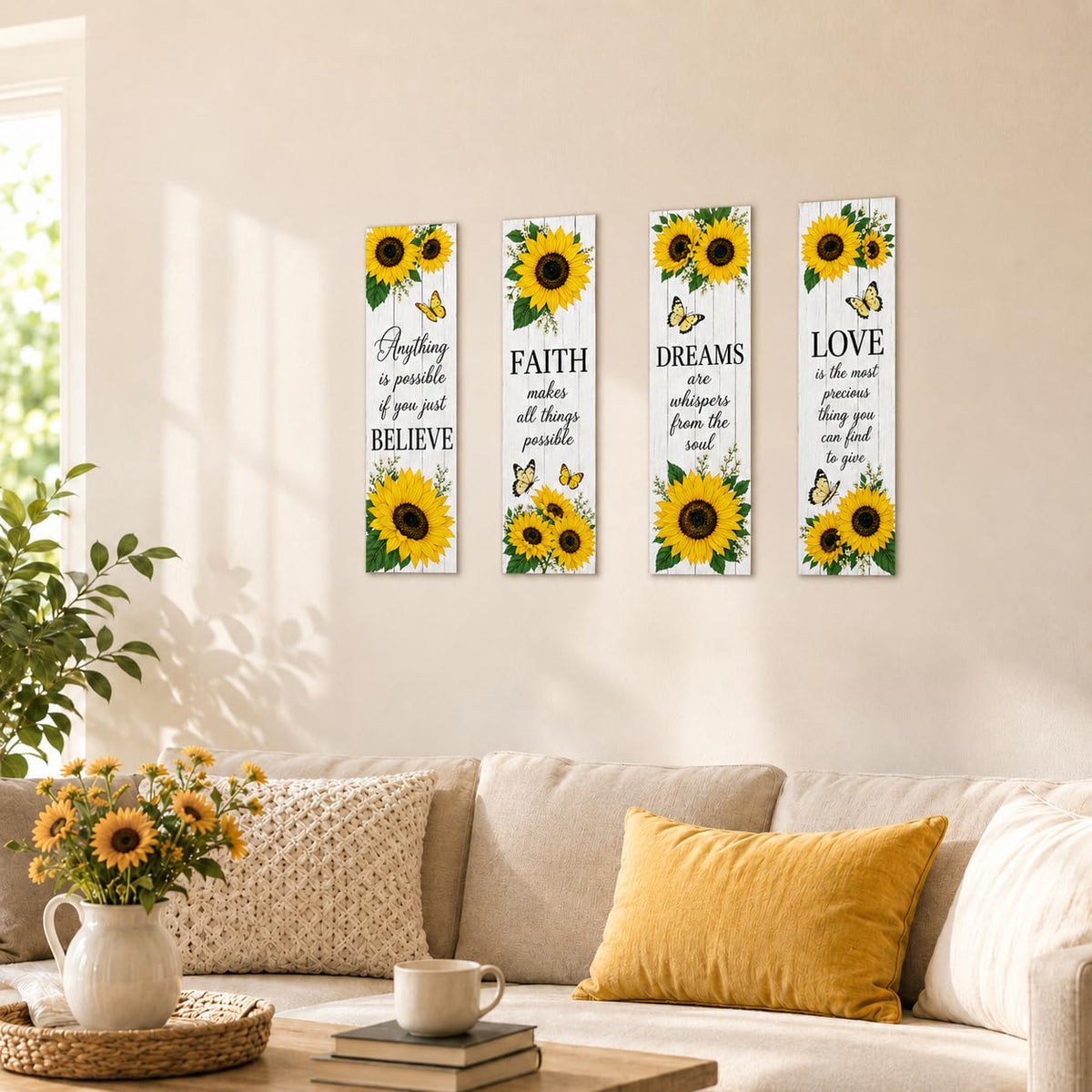 Zesta Believe Faith Dream Love MDF wooden wall hanging - image 2