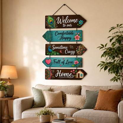 Zesta Welcome To Our Home – 2 MDF wooden wall hanging - image 2