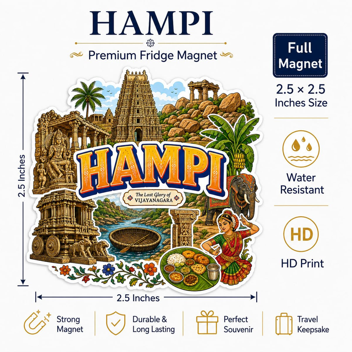 Zesta Hampi wooden fridge magnet - image 2