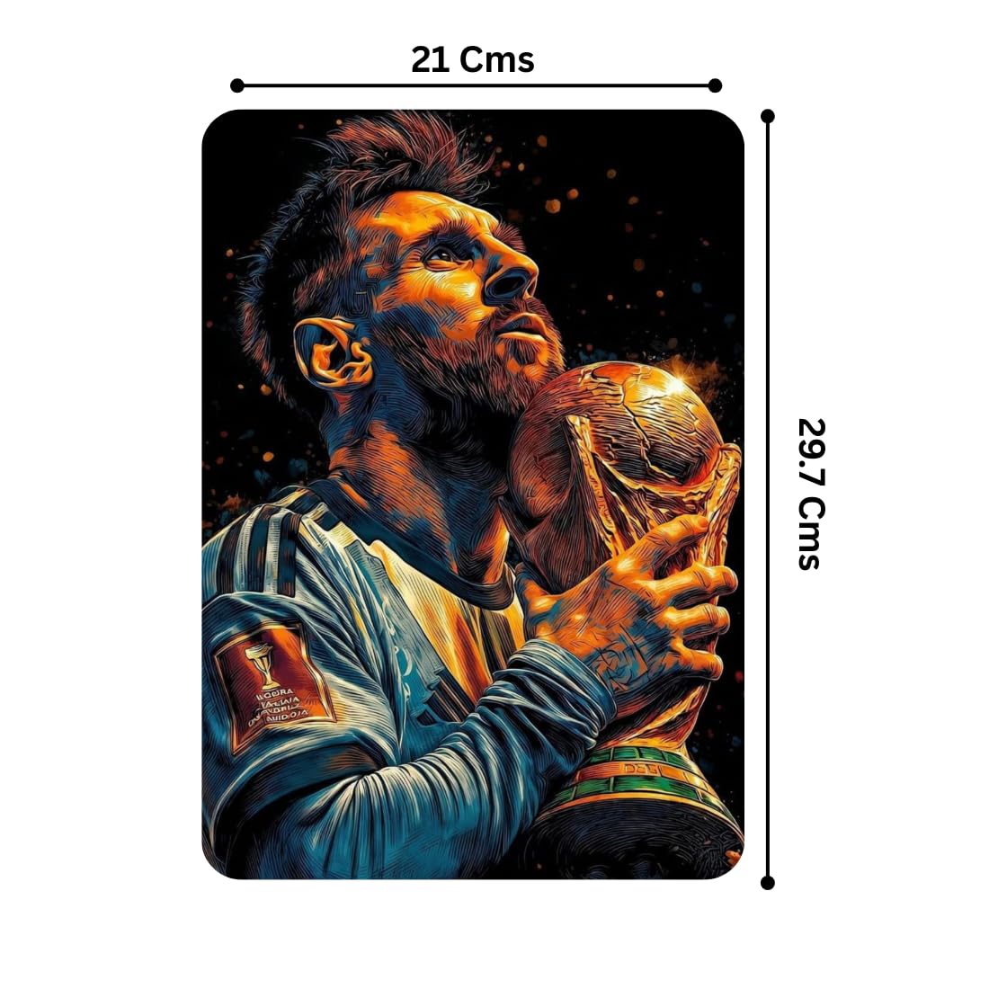 Zesta Messi – Design 3 self-adhesive MDF wooden wall hanging - image 2