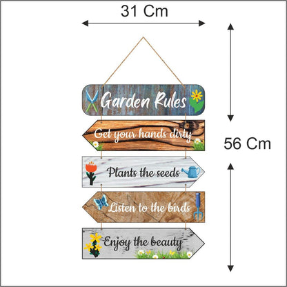 Zesta Garden Rules MDF wooden wall hanging - image 2