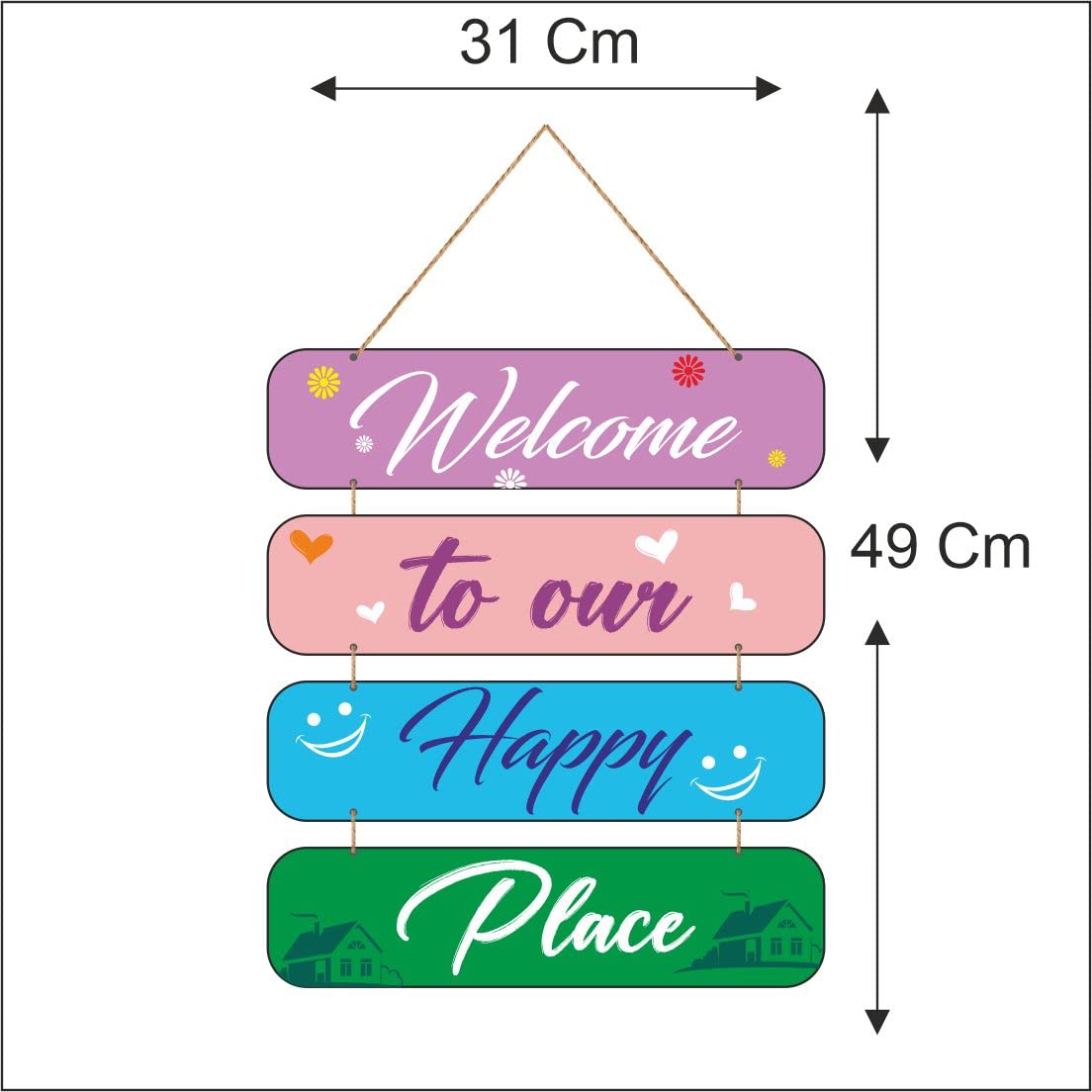 Zesta Happy Place MDF wooden wall hanging - image 2