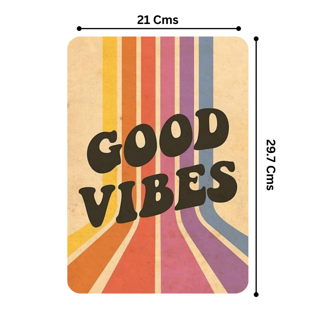 Zesta Good Vibes self-adhesive MDF wooden wall hanging - image 2