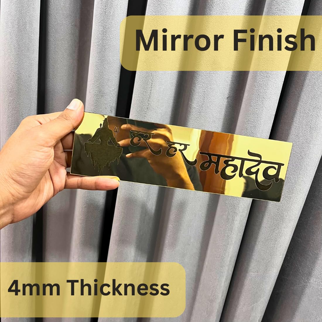 Zesta Har Har Mahadev Self-Adhesive Acrylic Mandir Sticker – image 9