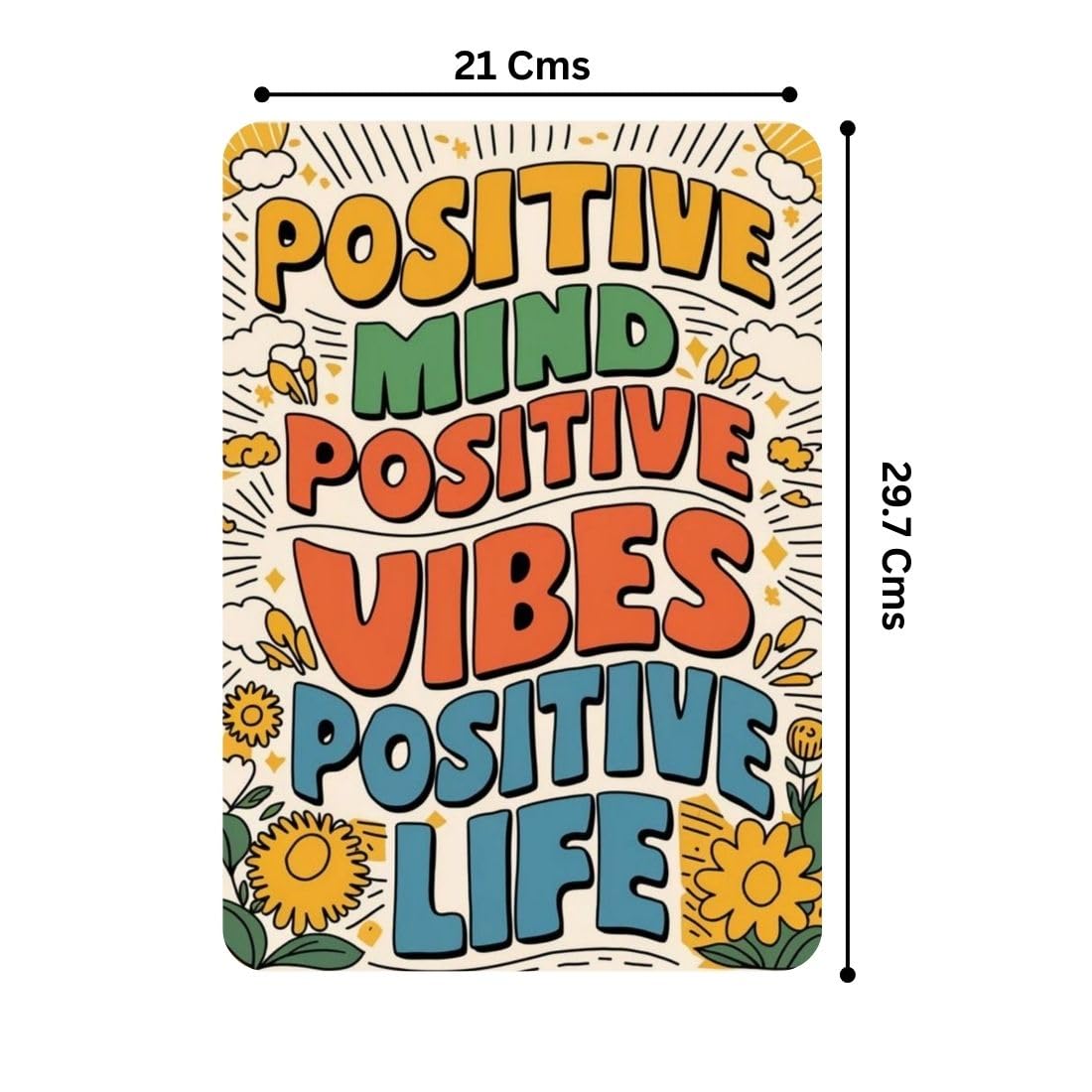 Zesta Positive Mind self-adhesive MDF wooden wall hanging - image 2