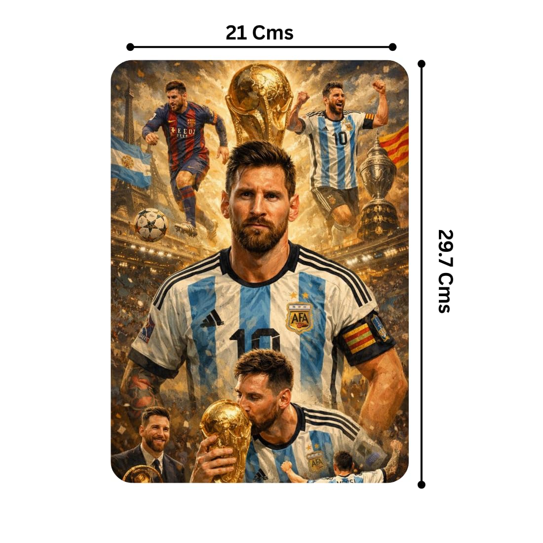 Zesta Messi self-adhesive MDF wooden wall hanging - image 2