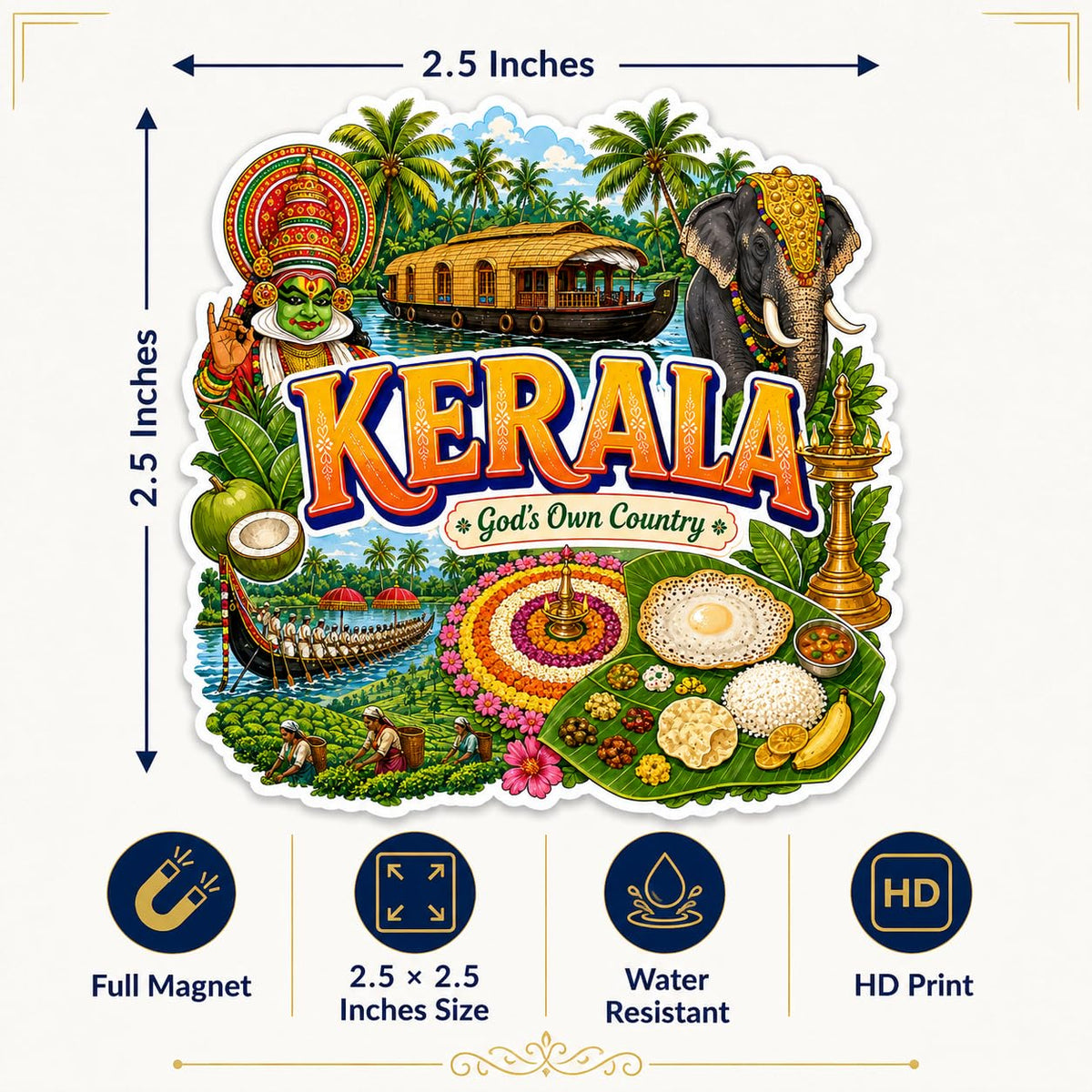 Zesta Kerala wooden fridge magnet - image 2
