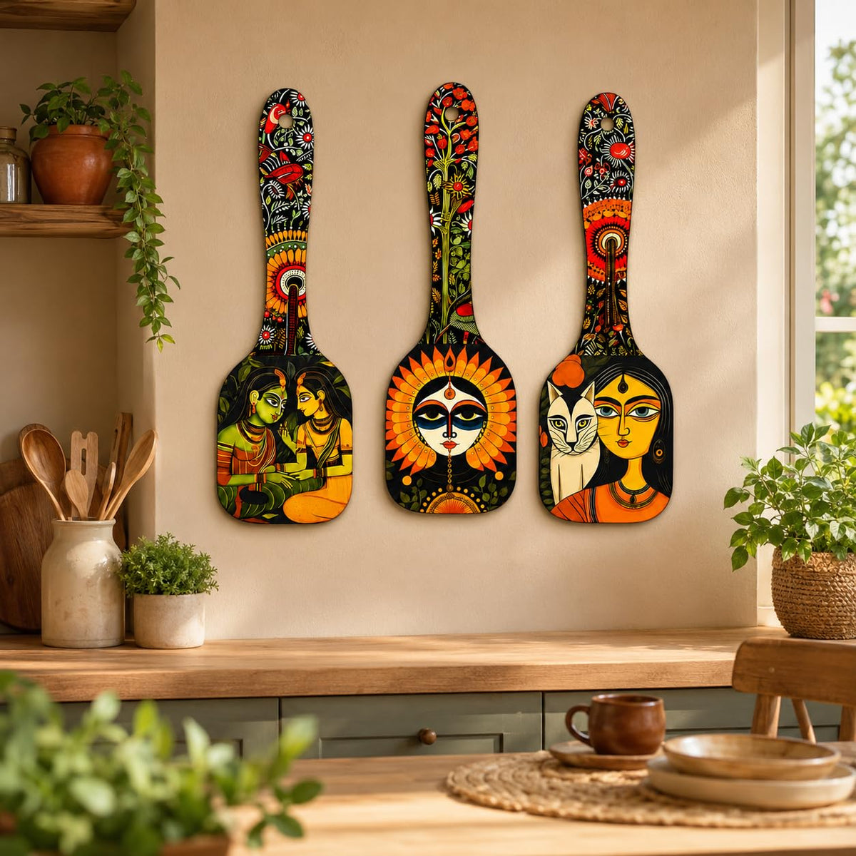 Zesta Rajasthani Spoon MDF wooden wall hanging - image 2