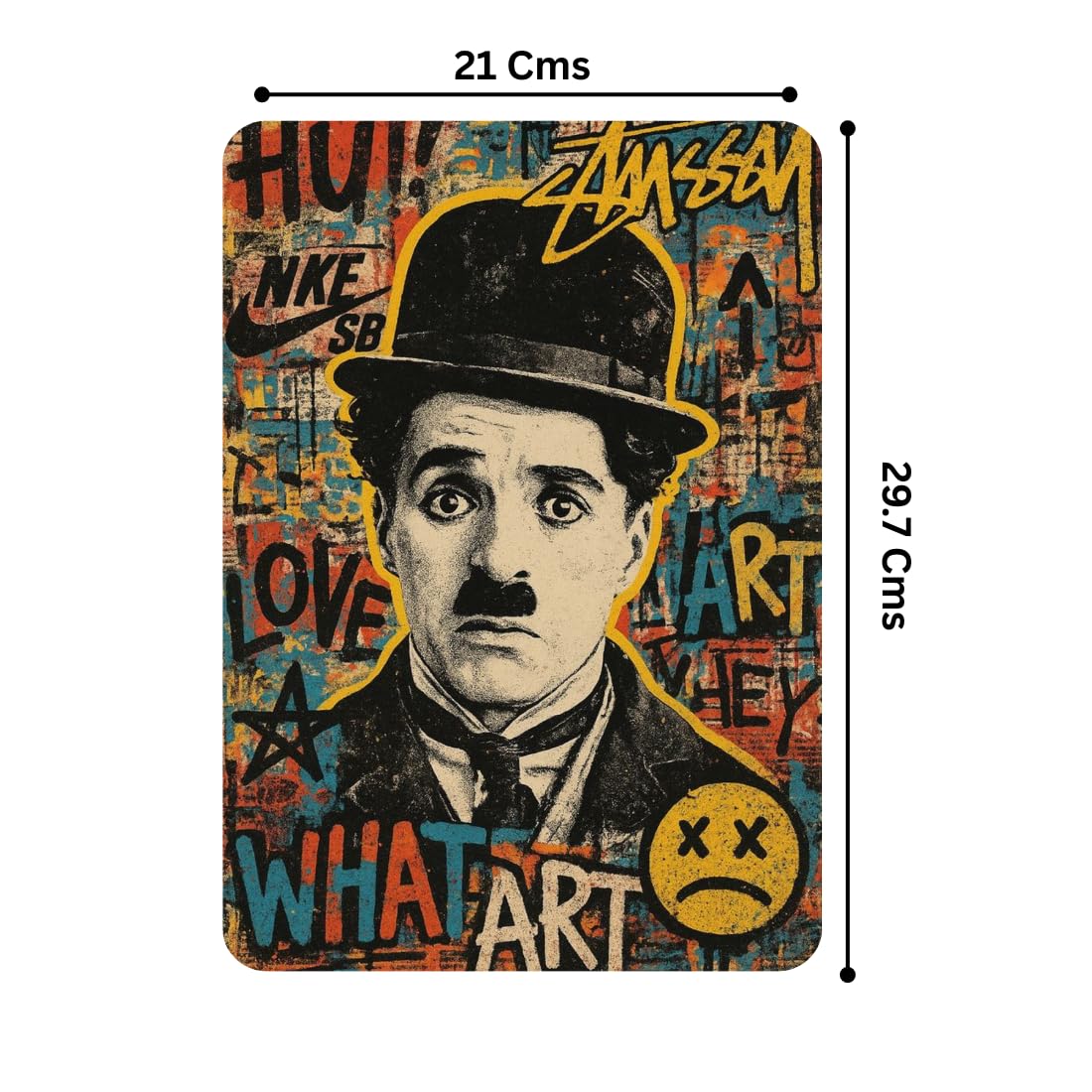 Zesta Charlie Chaplin self-adhesive MDF wooden wall hanging - image 2