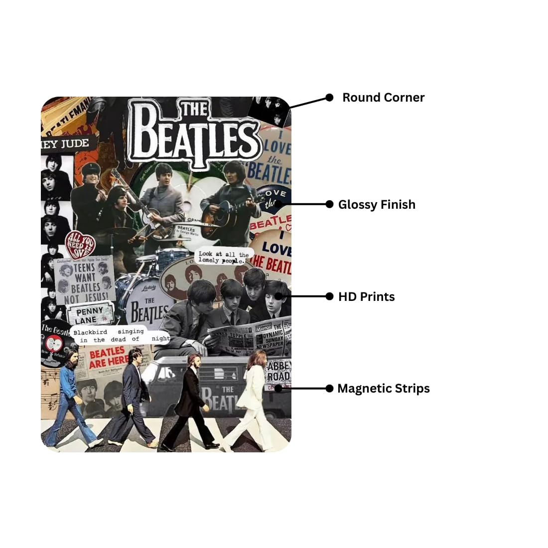 Zesta Beatles – Design 5 self-adhesive MDF wooden wall hanging - image 3