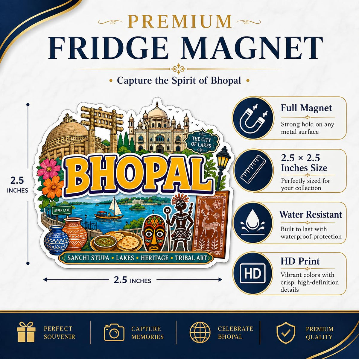 Zesta Bhopal wooden fridge magnet - image 3