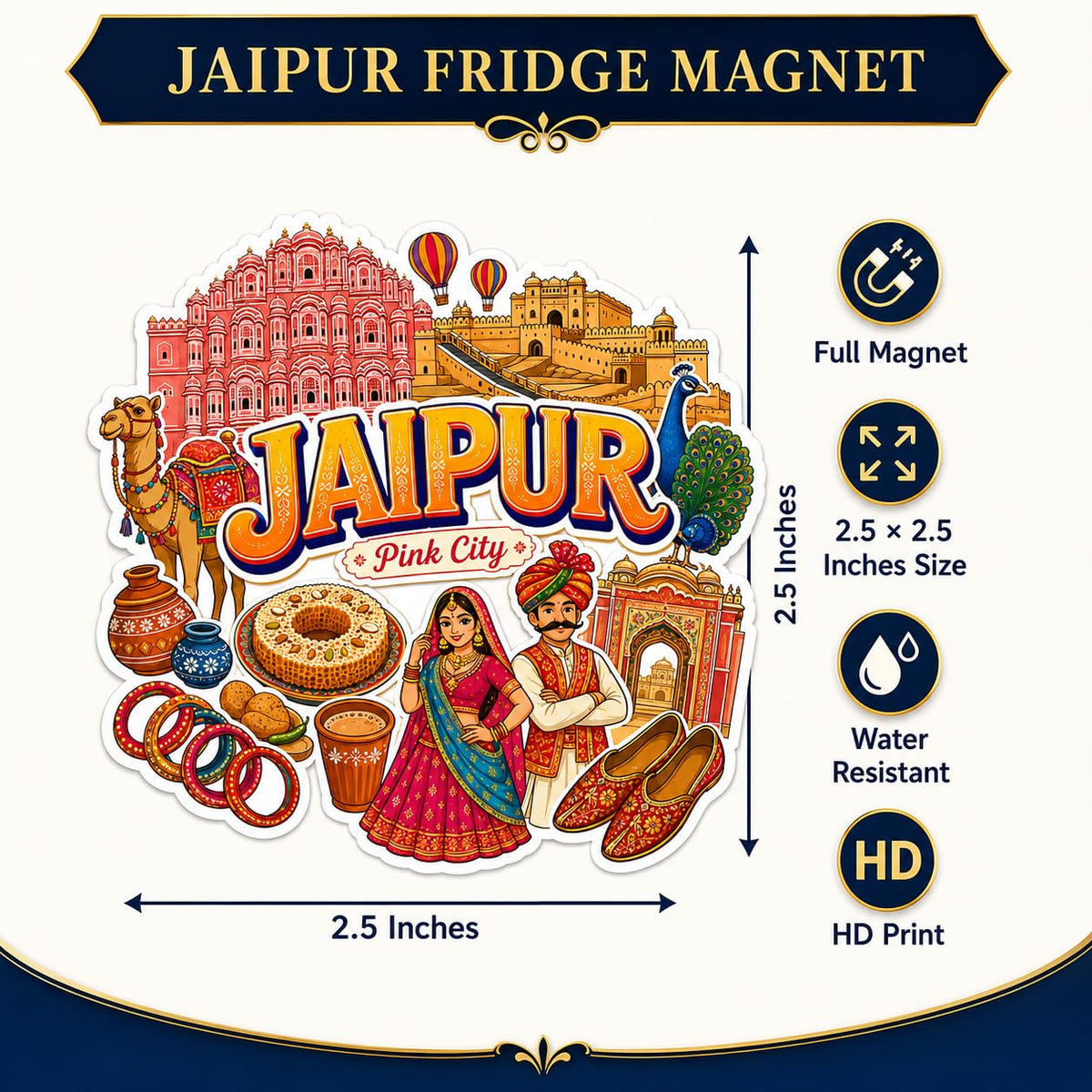 Zesta Jaipur wooden fridge magnet - image 3