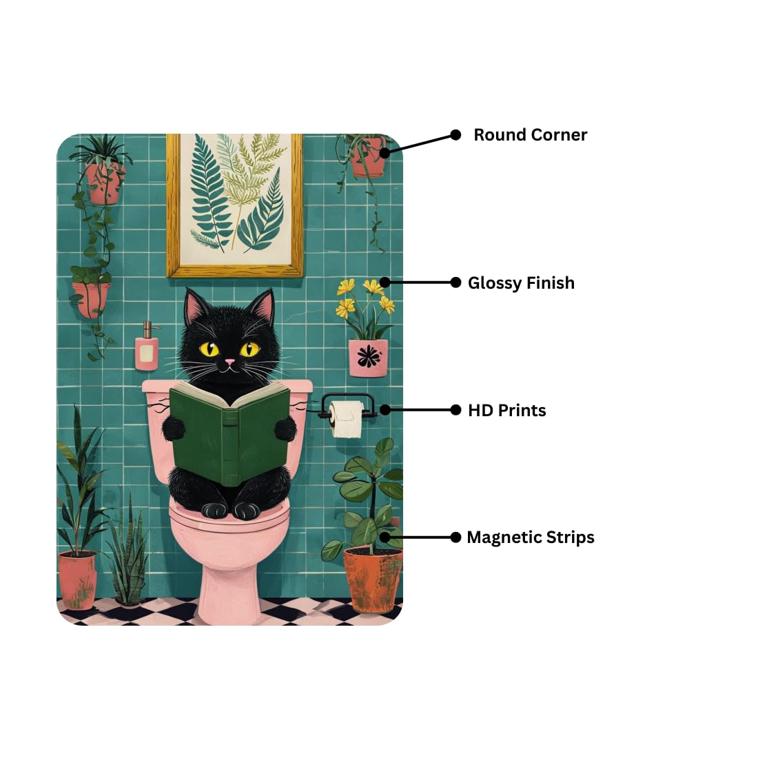 Zesta Bathroom – Design 8 self-adhesive MDF wooden wall hanging - image 3