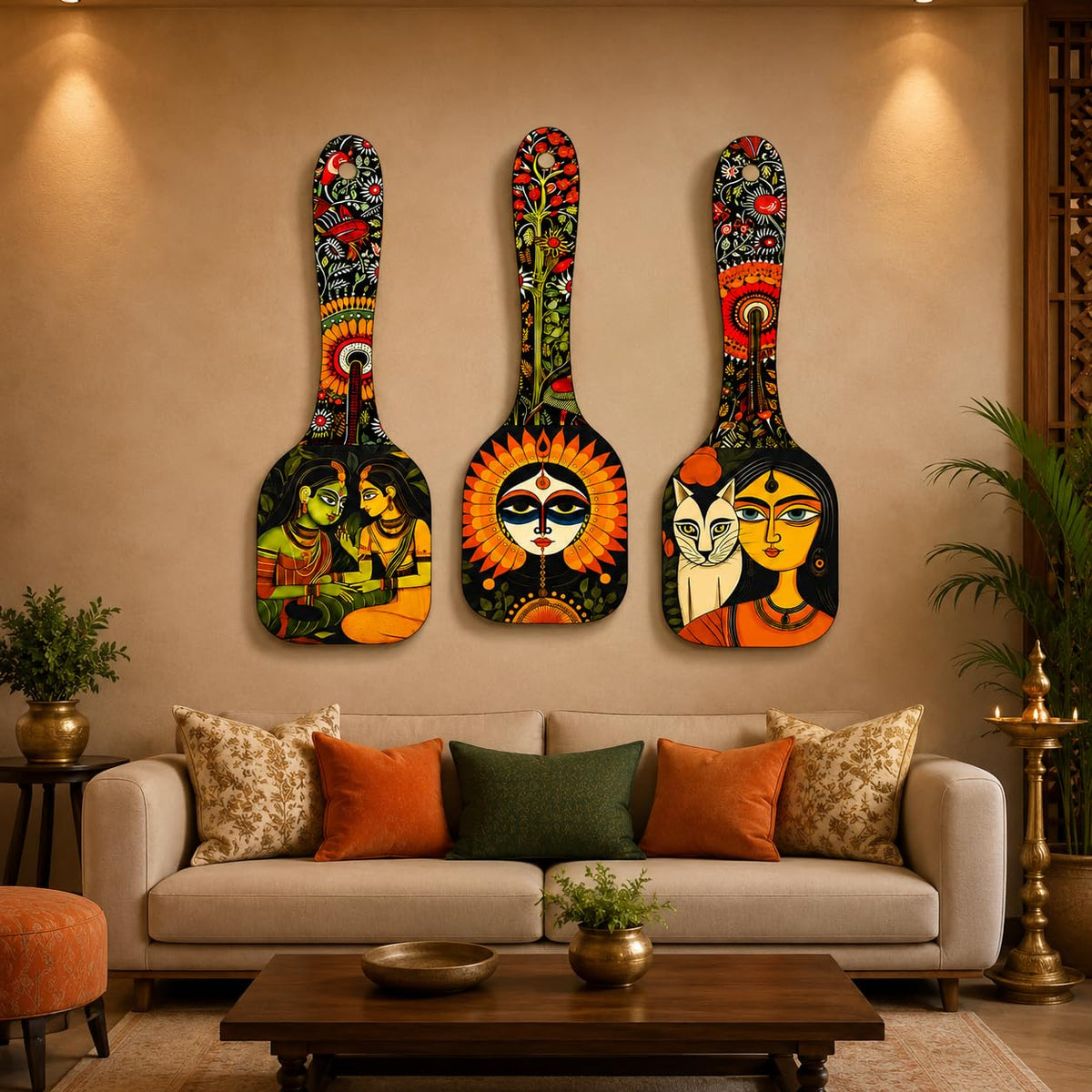 Zesta Rajasthani Spoon MDF wooden wall hanging - image 3