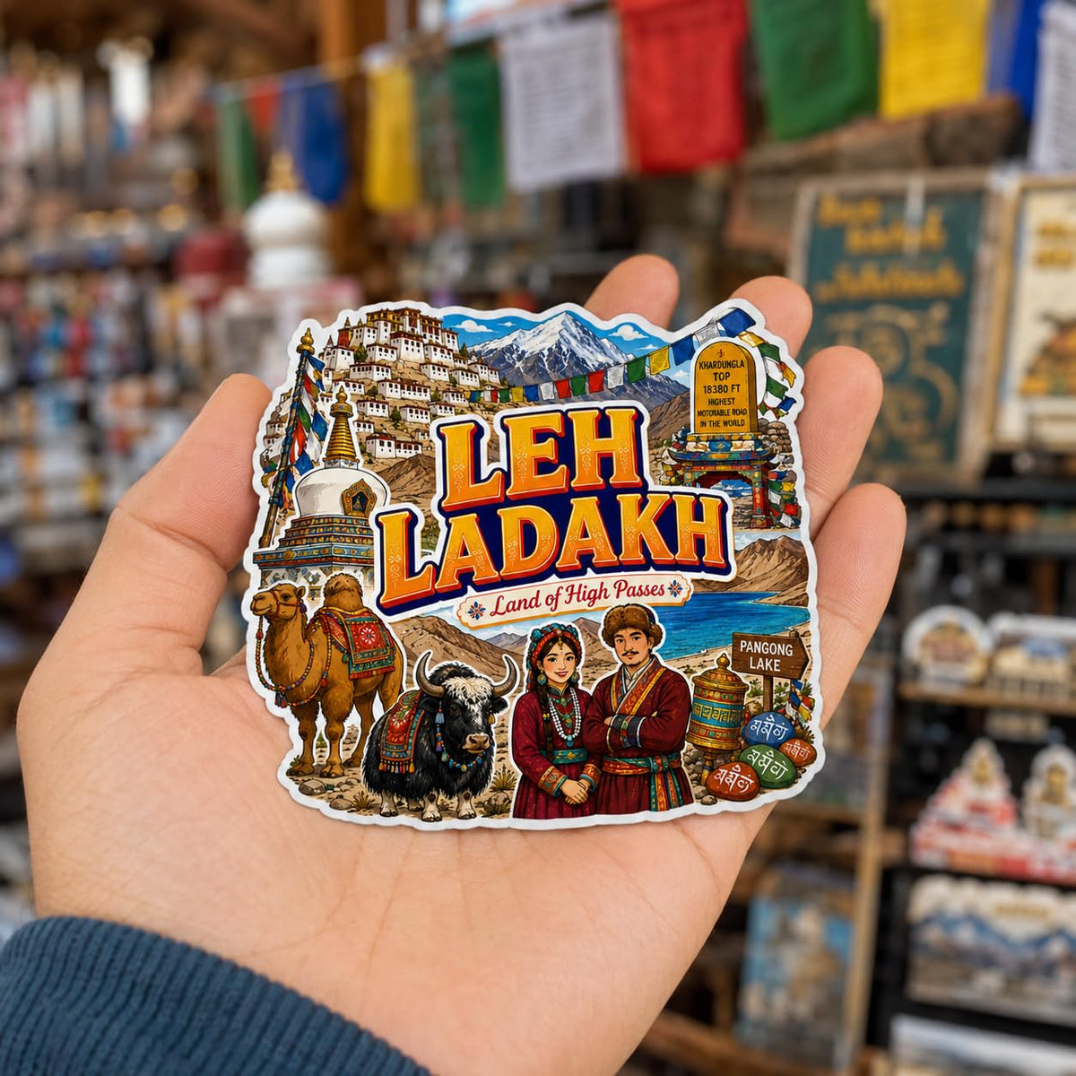 Zesta Leh Ladakh wooden fridge magnet - image 3