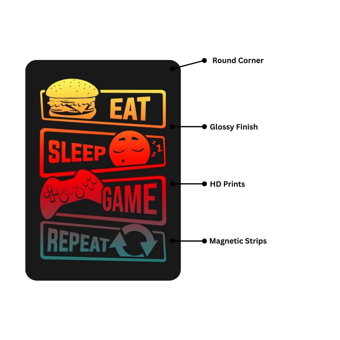 Zesta Gamer – Design 2 self-adhesive MDF wooden wall hanging - image 3