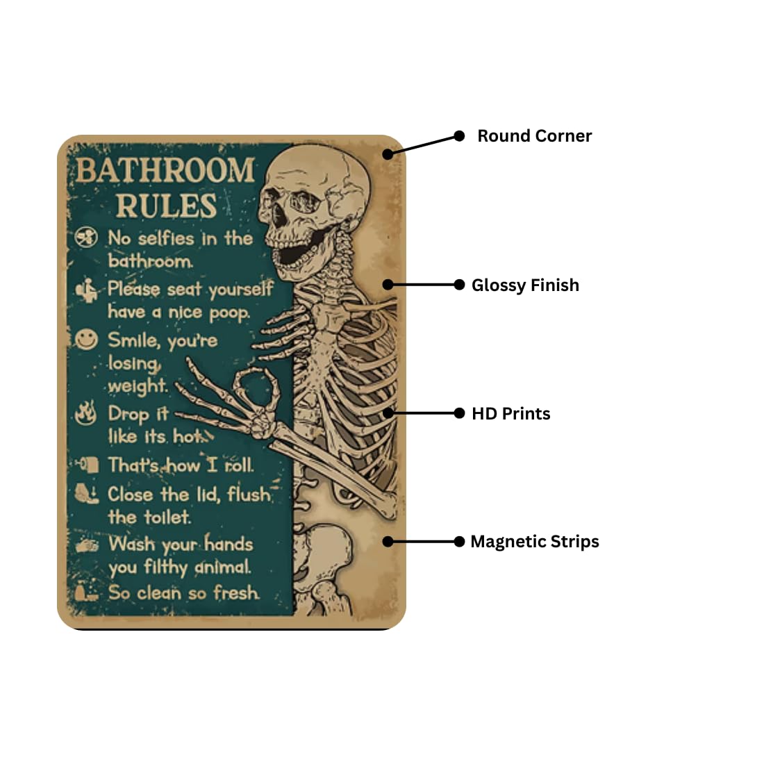 Zesta Bathroom – Design 4 self-adhesive MDF wooden wall hanging - image 3