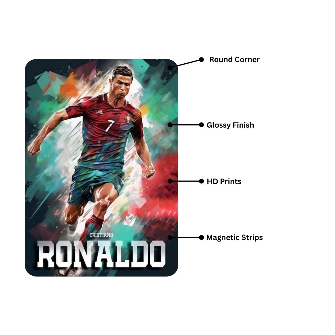 Zesta Ronaldo self-adhesive MDF wooden wall hanging - image 3