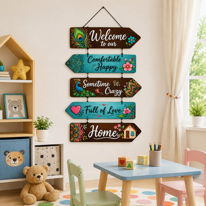 Zesta Welcome To Our Home – 2 MDF wooden wall hanging - image 3