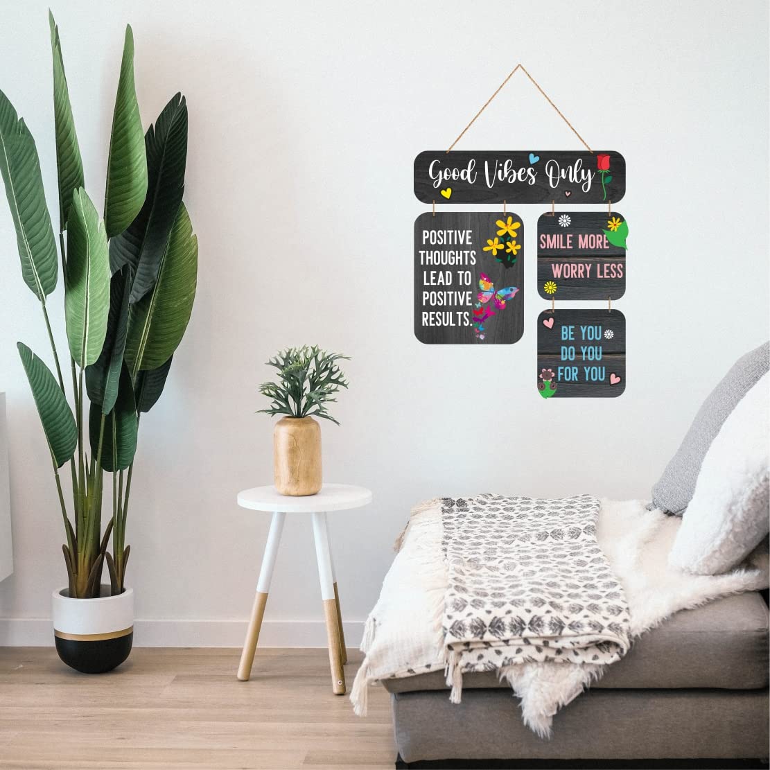 Zesta Good Vibes Only MDF wooden wall hanging - image 3