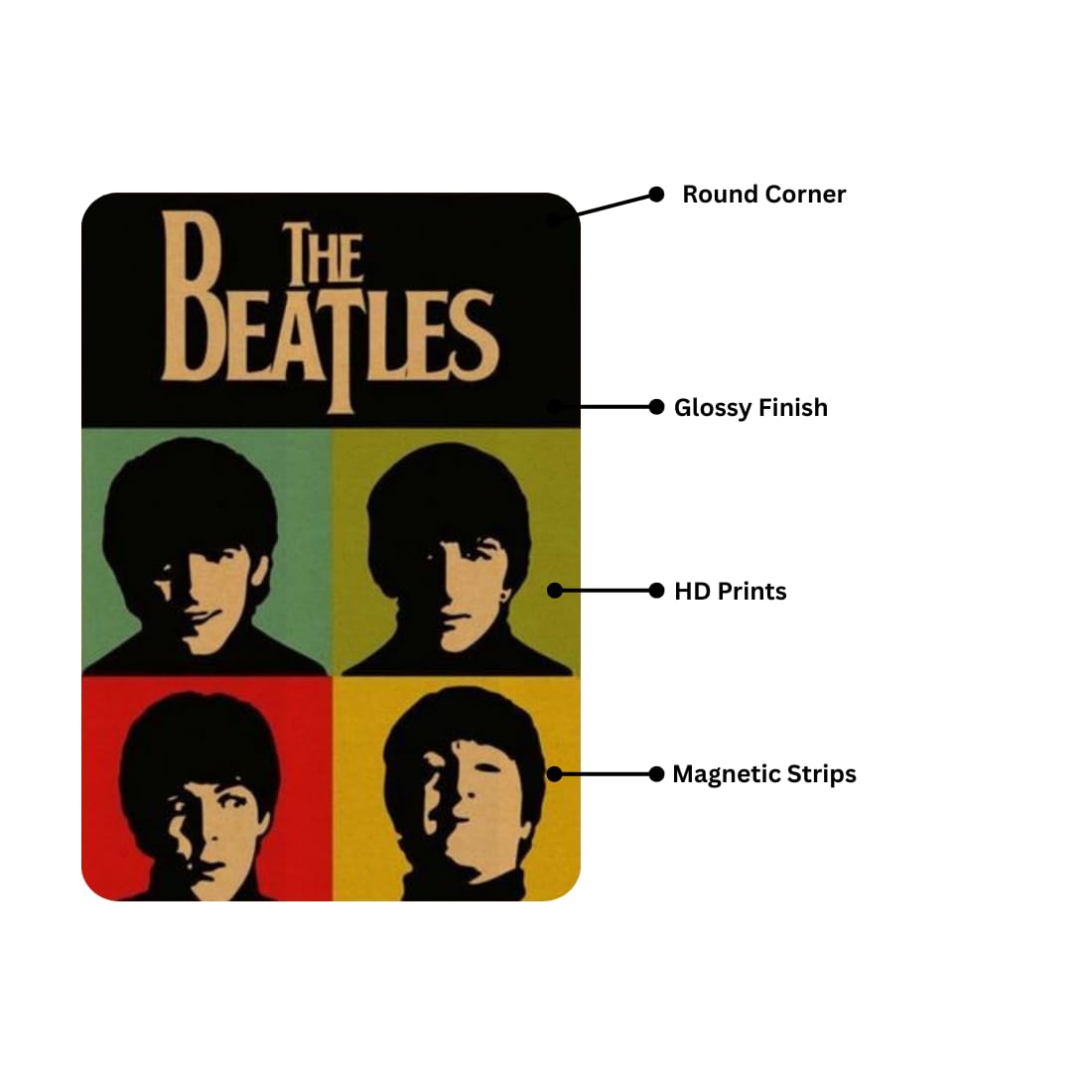 Zesta Beatles – Design 2 self-adhesive MDF wooden wall hanging - image 3