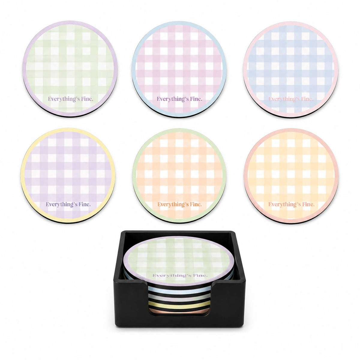 Zesta Pastel Colors Wooden Coasters – Set of 6 – image 3