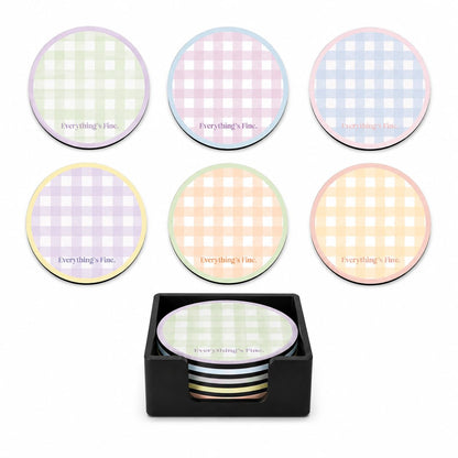Zesta Pastel Colors Wooden Coasters – Set of 6 – image 3