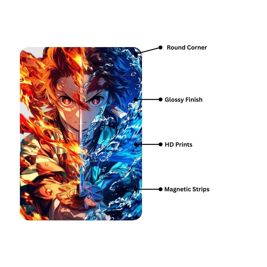 Zesta Demon Slayer – Design 5 self-adhesive MDF wooden wall hanging - image 3