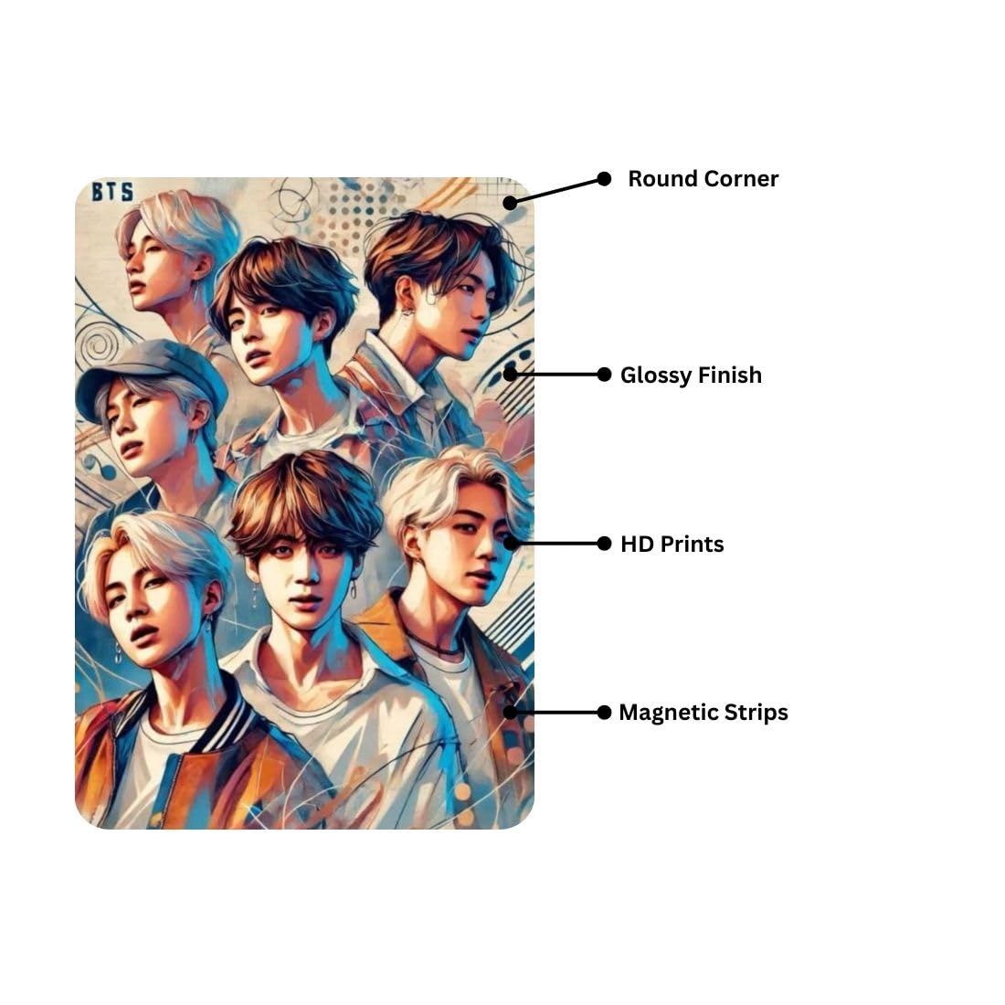 Zesta BTS – Design 2 self-adhesive MDF wooden wall hanging - image 3