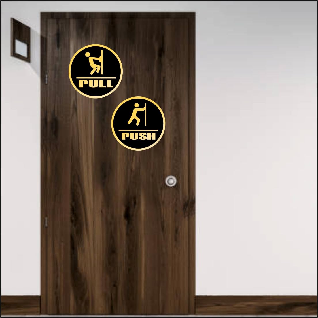 Zesta Push Pull Round Self-Adhesive Acrylic Office Sign – image 3