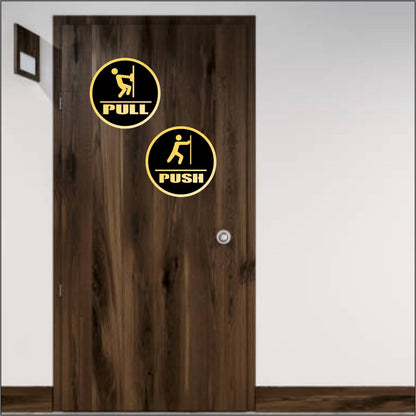 Zesta Push Pull Round Self-Adhesive Acrylic Office Sign – image 3