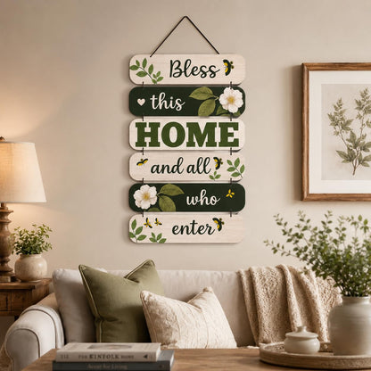 Zesta Bless This Home MDF wooden wall hanging - image 3