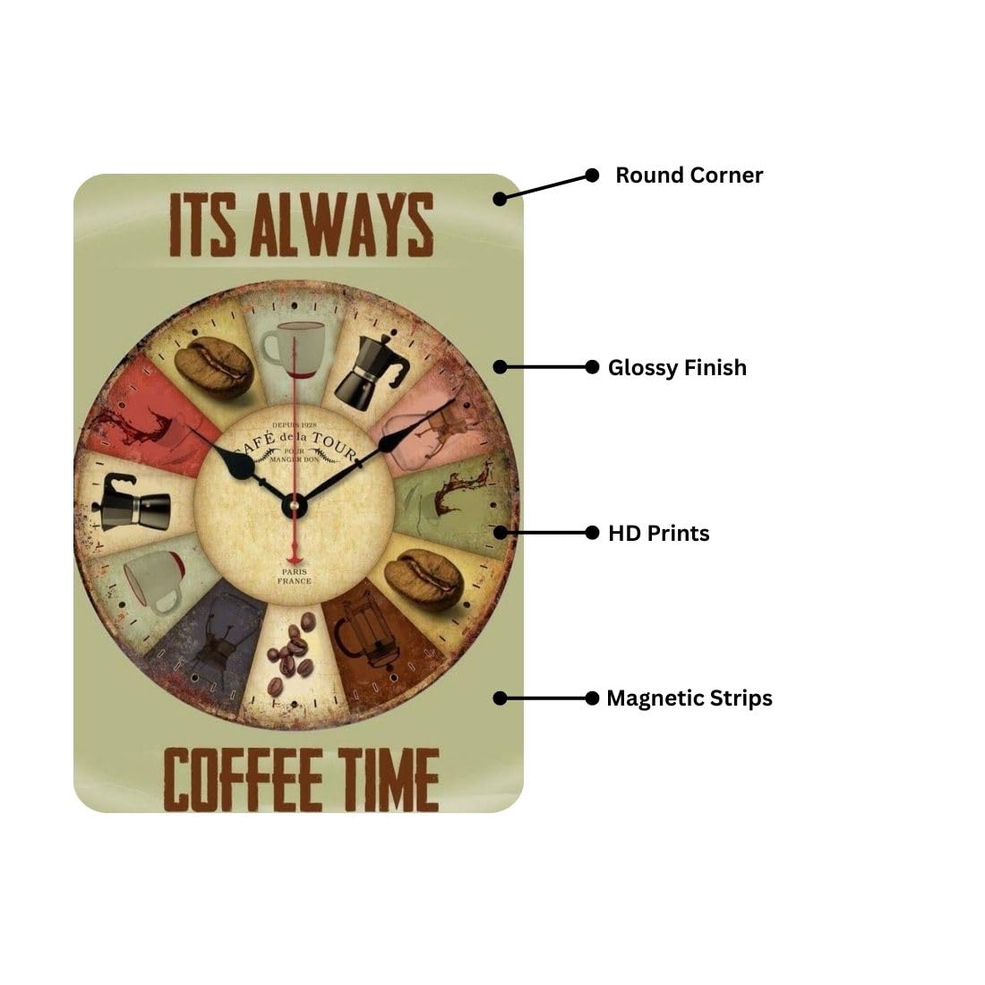 Zesta Coffee Lover self-adhesive MDF wooden wall hanging - image 3