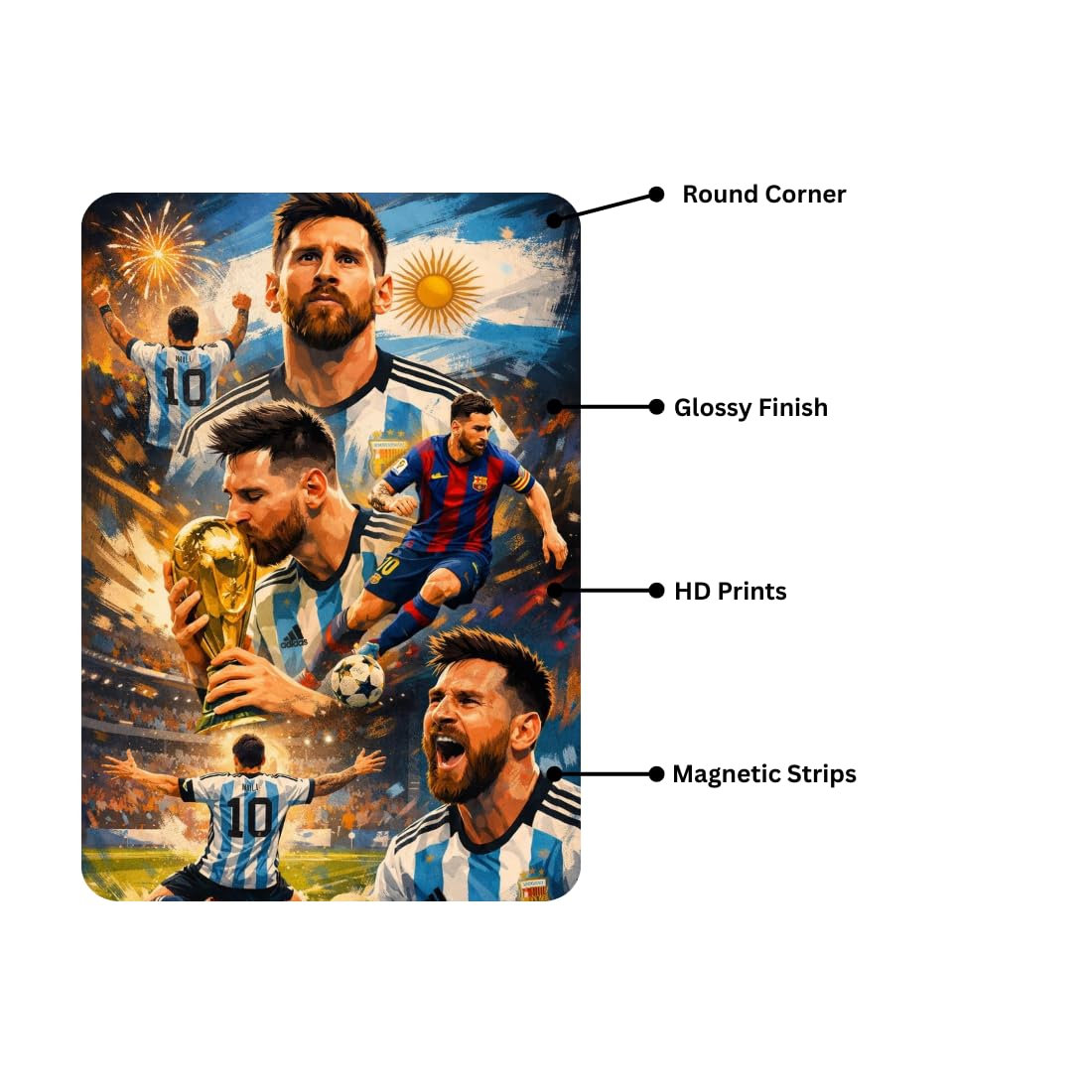 Zesta Messi – Design 4 self-adhesive MDF wooden wall hanging - image 3