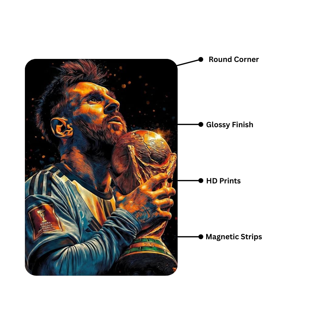 Zesta Messi – Design 3 self-adhesive MDF wooden wall hanging - image 3