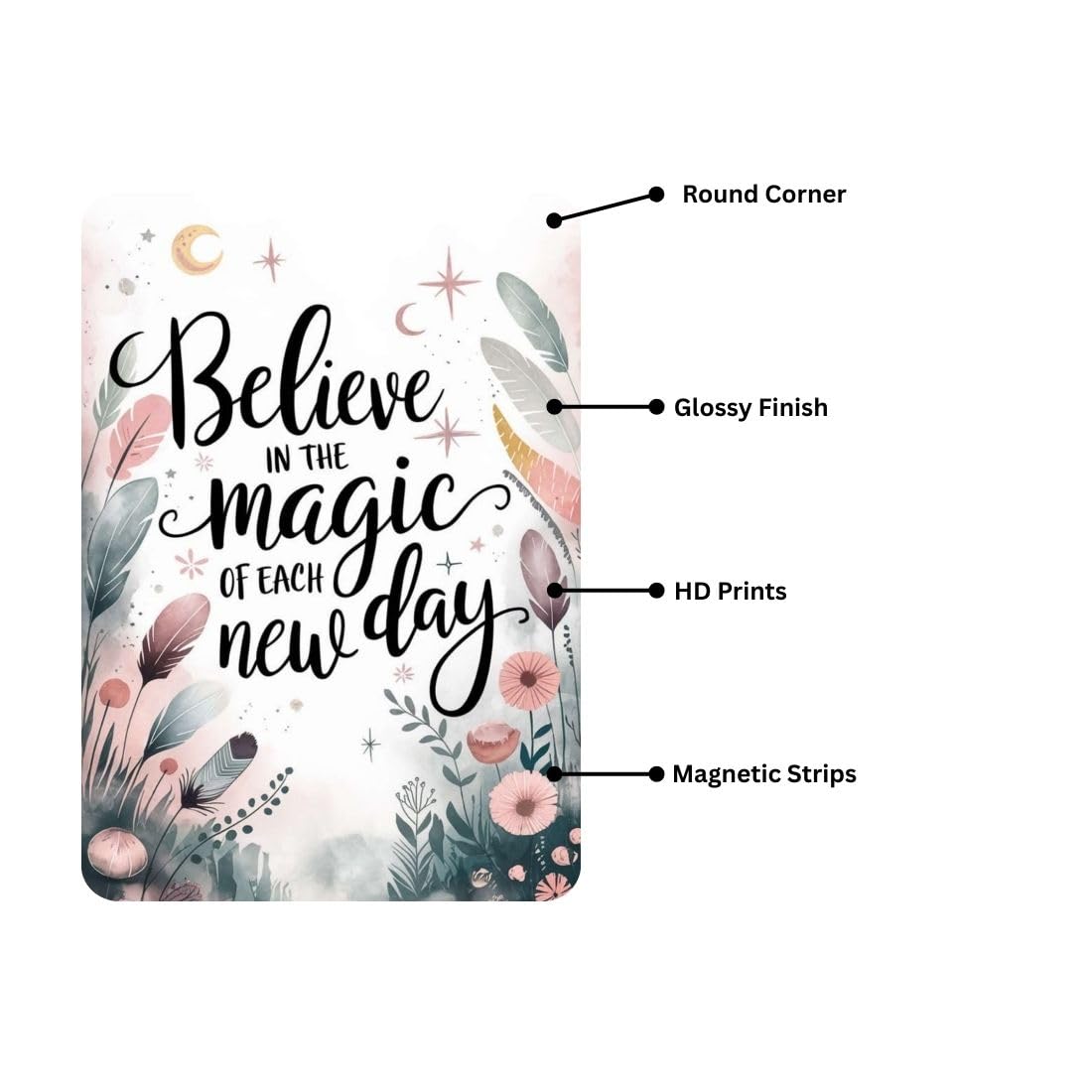 Zesta Believe in Magic self-adhesive MDF wooden wall hanging - image 3