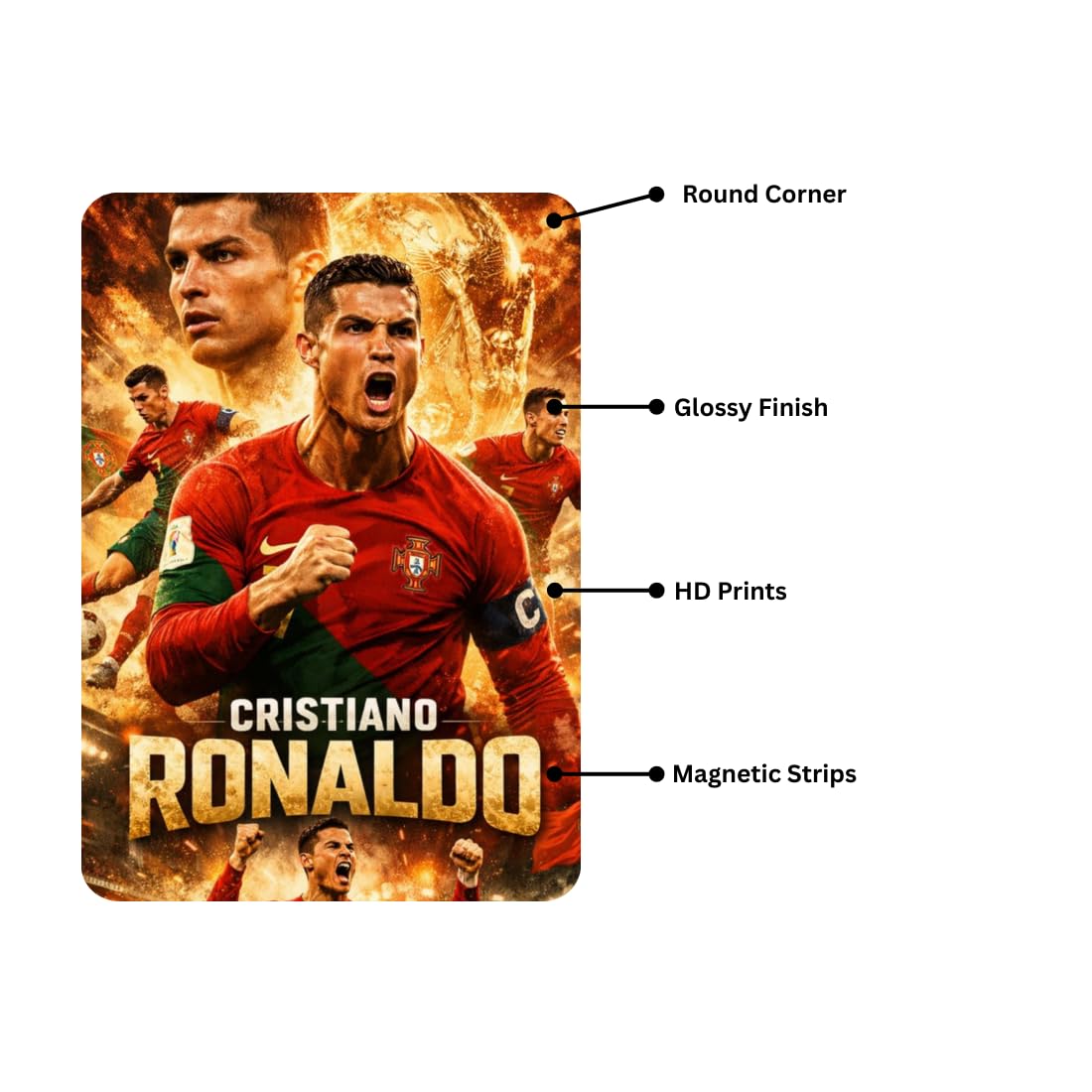 Zesta Ronaldo – Design 2 self-adhesive MDF wooden wall hanging - image 3