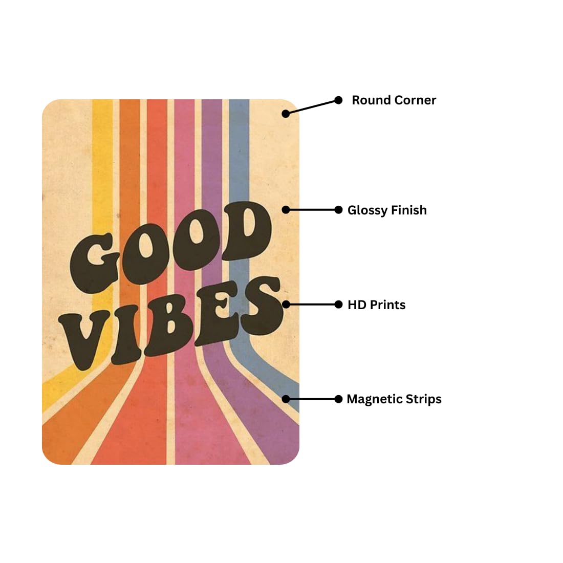 Zesta Good Vibes self-adhesive MDF wooden wall hanging - image 3