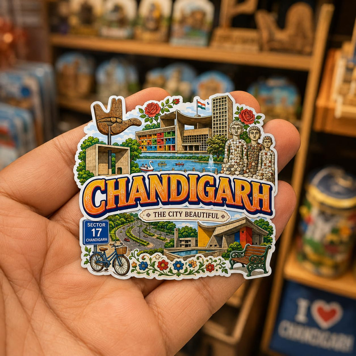 Zesta Chandigarh wooden fridge magnet - image 3