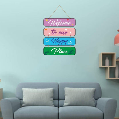 Zesta Happy Place MDF wooden wall hanging - image 3