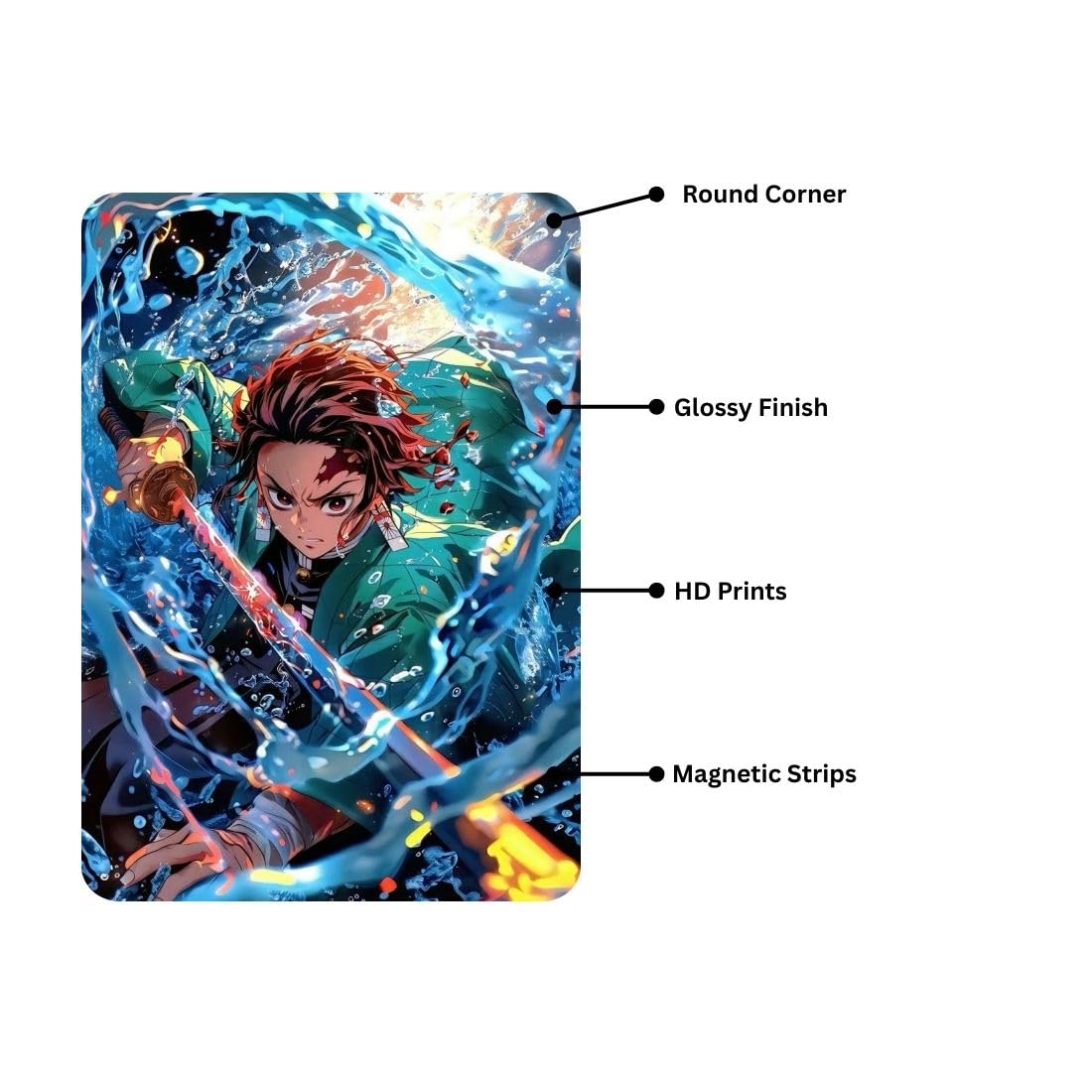 Zesta Demon Slayer – Design 6 self-adhesive MDF wooden wall hanging - image 3