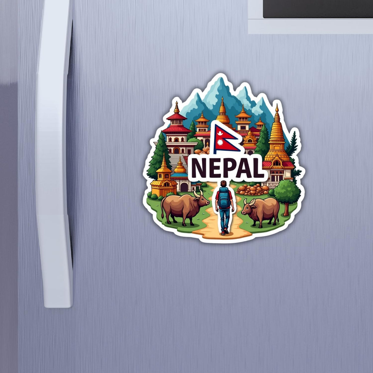 Zesta Nepal wooden fridge magnet - image 3