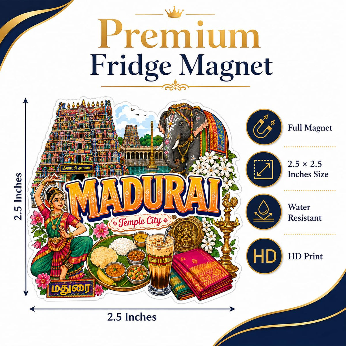 Zesta Madurai wooden fridge magnet - image 3