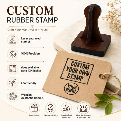 Zesta Custom Logo wooden rubber stamp with black inkpad - image 6