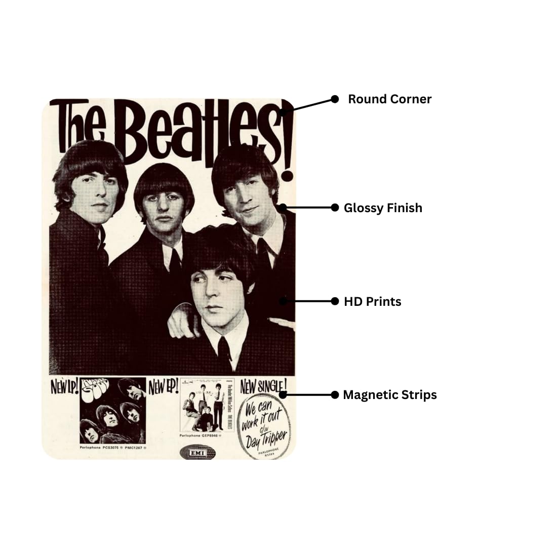 Zesta Beatles – Design 4 self-adhesive MDF wooden wall hanging - image 3